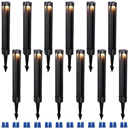 LEONLITE 12-Pack LED Low Voltage Pathway Lights, 4W Landscape Path Lights, ETL Listed, 12V AC/DC Landscape Lighting for Garden, Walkway, Driveway, CRI | 