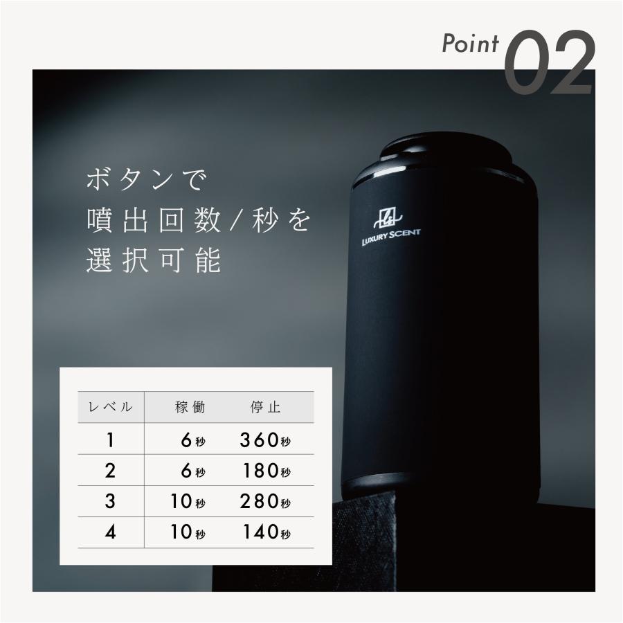メーカー直送 LUXURY SCENT(ラグジュアリーセント) アロマディフューザー 充電式 コードレスタイプ 車用 フレグランス 芳香剤 アロマオイル ※代引・返品不可の画像