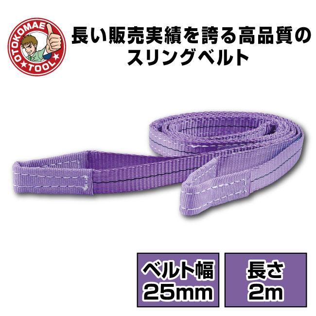 スリングベルト 長さ2m 25mm幅 ベルトスリング 玉掛け ナイロン製 運搬