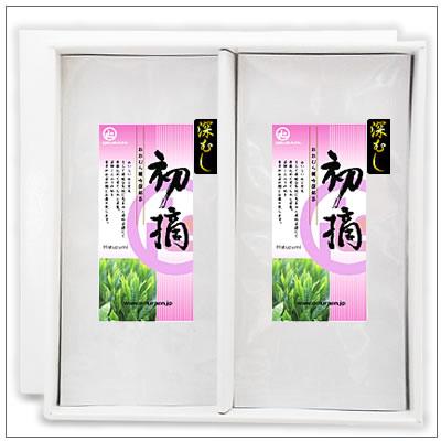 【緑茶ギフトセット】深むし初摘100g　茶袋2本セット 箱入り　2,812円 | 