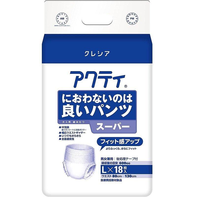 おむつ アクティ 日本製紙クレシア におわないのは良いパンツ スーパー Lサイズ 84235 18枚入×12袋