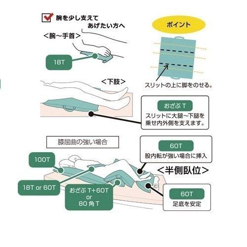 ポジクッションT 耐熱タイプ 80角T 丸井商事 体位変換 クッション 褥瘡 床ずれの画像
