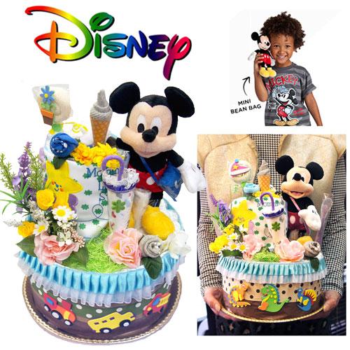 おむつケーキ ディズニー ミッキーマウス (US Disney Store 正規品)男の子 出産祝い パンパース33枚 バス自動車｜omutsucake-yayoi｜02