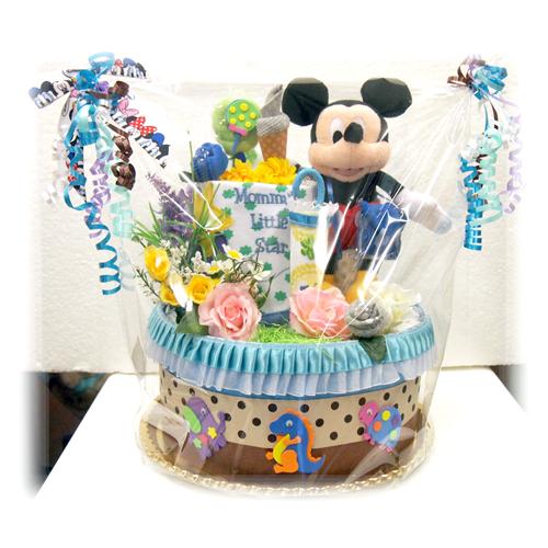 おむつケーキ ディズニー ミッキーマウス (US Disney Store 正規品)男の子 出産祝い パンパース33枚 バス自動車｜omutsucake-yayoi｜04