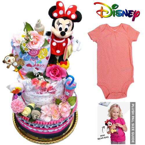 おむつケーキ ミニーマウス ディズニー 女の子 出産祝いに大好評 ミニーちゃん 私 大きくなったらママ見たいになるの 赤ちゃんグッズを詰め込み 豪華３段 Dk3019 おむつケーキ Yayoi 通販 Yahoo ショッピング