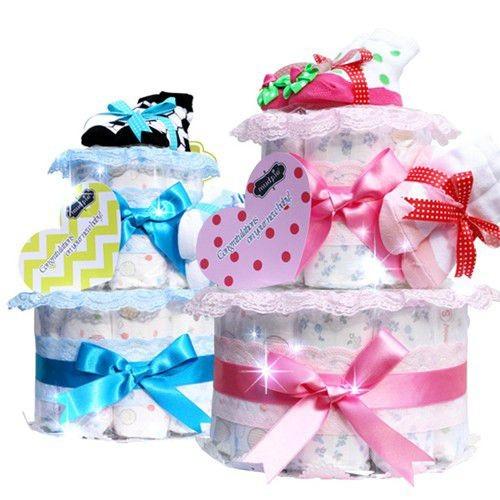 Merries おむつケーキ オムツケーキ 出産祝い 出産祝 mudpie 2段