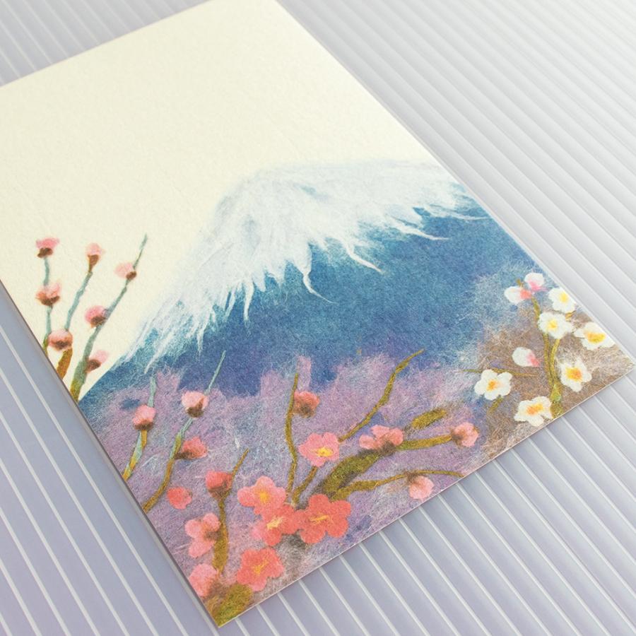 絵葉書 おしゃれ 和紙 季節の絵はがき 冬 梅と富士 和紙生活 通販 Yahoo ショッピング