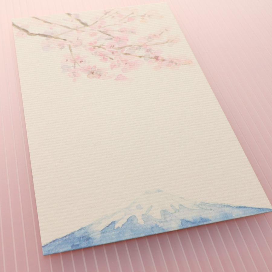 絵葉書 ポストカード 春 桜 おしゃれ 和紙 手紙 メッセージ 季節のはがき 富士とさくら ギフト 日本のお土産 インテリア めでたや/クロネコゆうパケット対応｜on-washi｜02