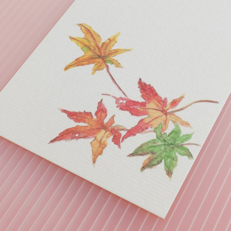 絵葉書 おしゃれ 和紙 季節の絵はがき 秋 散り紅葉 和紙生活 通販 Yahoo ショッピング