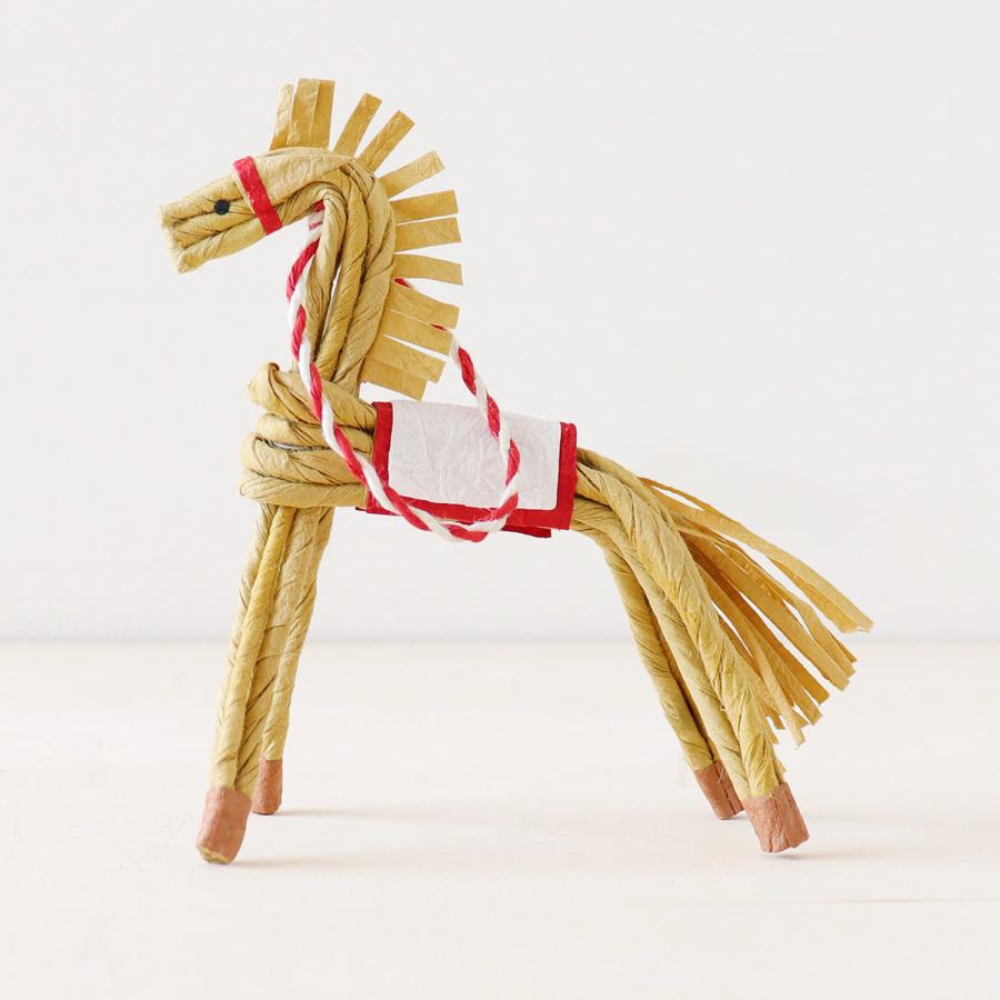 めでたや 干支飾り おしゃれ 和紙【わらべ馬 ベージュ】お正月 置物