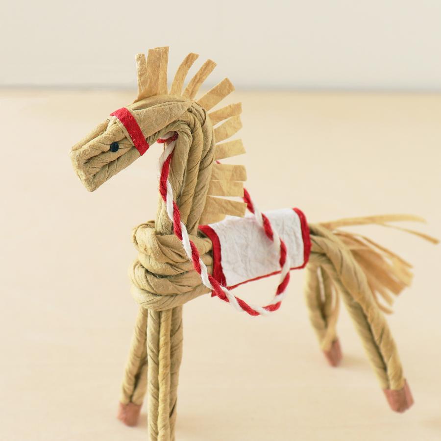 めでたや 干支飾り おしゃれ 和紙【わらべ馬 ベージュ】お正月 置物