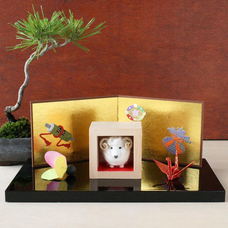 めでたや 干支の置物 未 おしゃれ 歳ます ふくふく羊 正月飾り 和紙