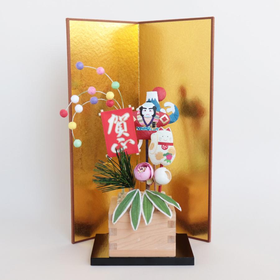 めでたや お正月飾り おしゃれ ピック 和紙 まねき猫 枡俵飾り 開運