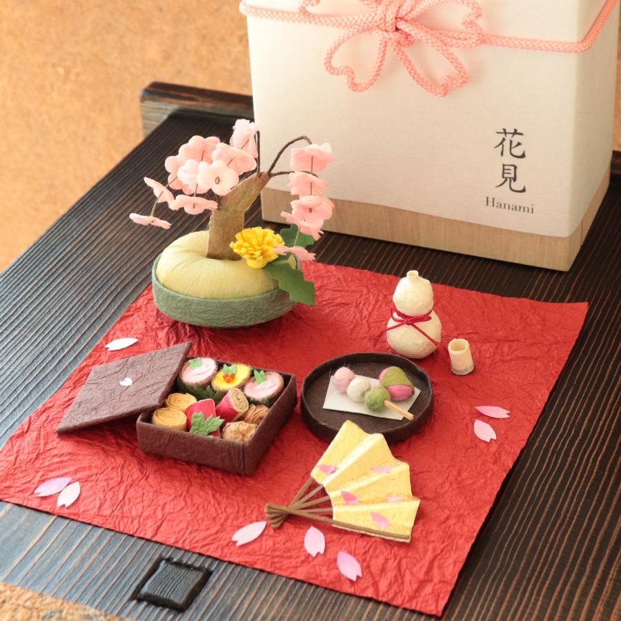 めでたや 置物 インテリア 暦箱 花見 コンパクト おしゃれ 和紙 春 桜