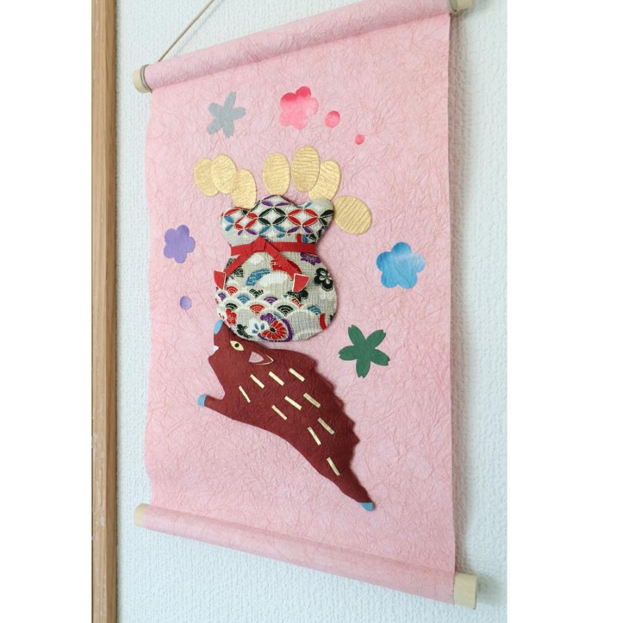 お正月飾り おしゃれ 和紙 壁飾り インテリア めでたや 季題掛け軸 干支 亥 和紙生活 通販 Yahoo ショッピング