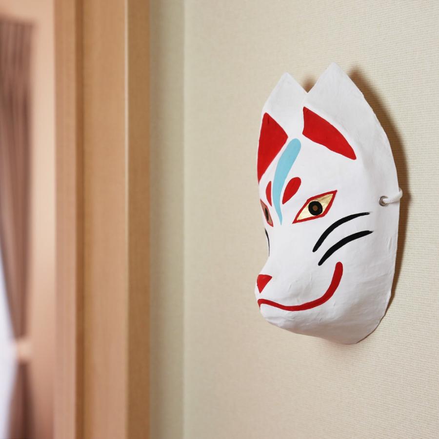 めでたや お面 キツネ 壁掛け お正月飾り おしゃれ 和紙 縁起物 玄関