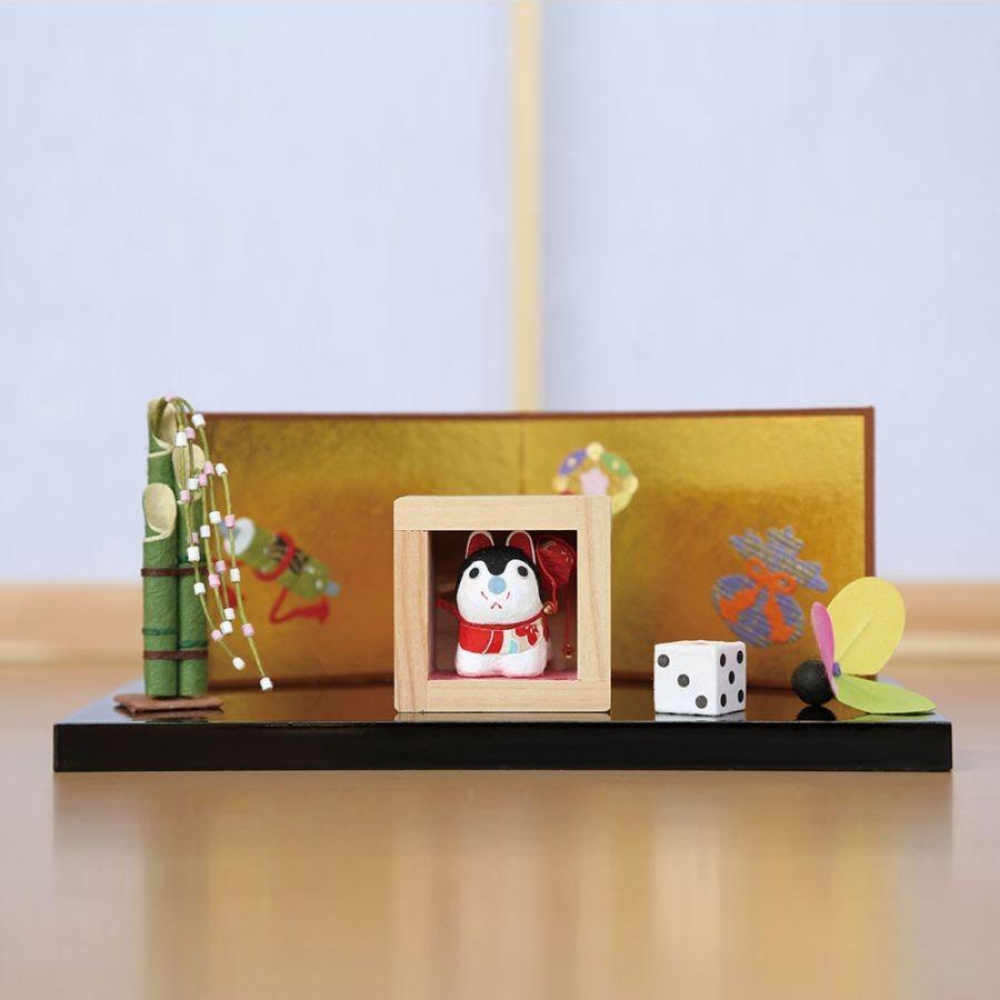 めでたや お正月飾り 置物 おしゃれ 福ます 犬張り子 和紙 縁起物 和