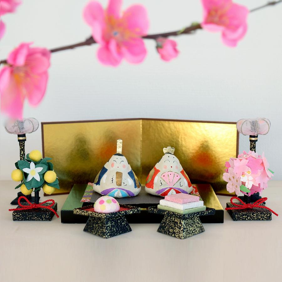 めでたや 雛人形 コンパクト おしゃれ ひな祭り 飾り 和紙 置物 めでた