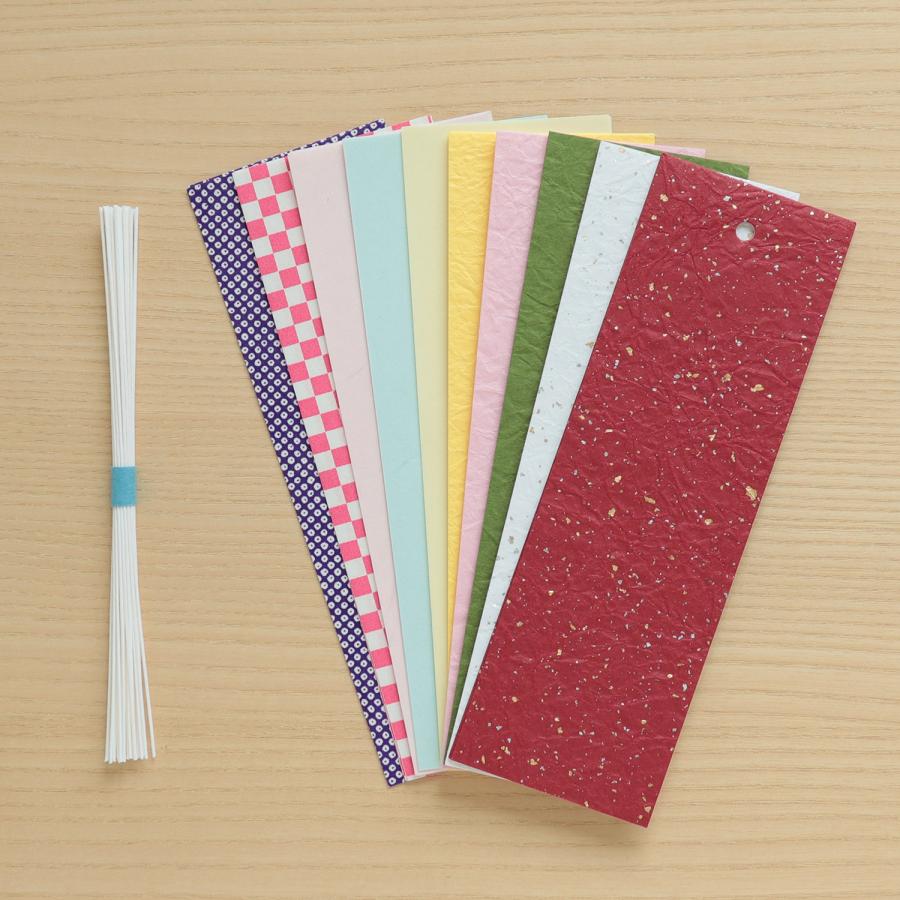 めでたや 七夕 短冊 大きめ 17cm 30枚 セット 和紙 こより付き 七夕
