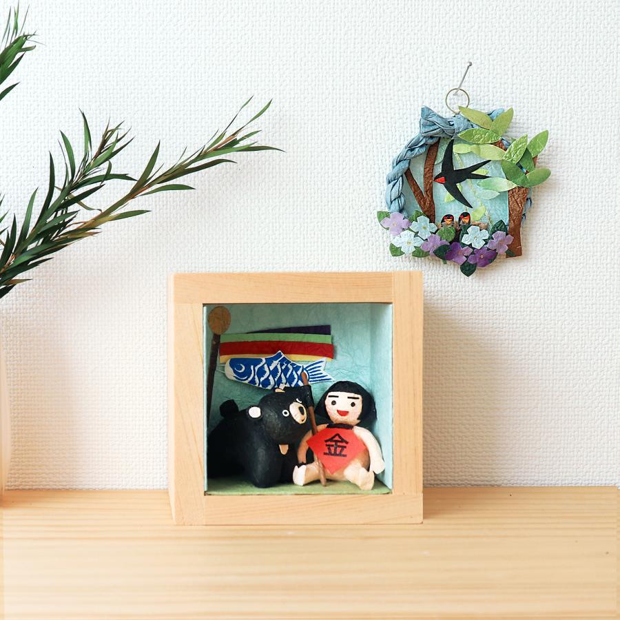 端午の節句 飾り 五月人形 コンパクト 季節ます 金太郎 おしゃれ 置物