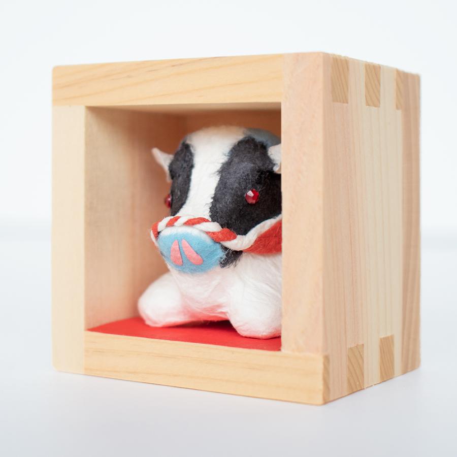 めでたや 干支の置物 おしゃれ 歳ます 紅白たづな丑 和紙 正月飾り 和