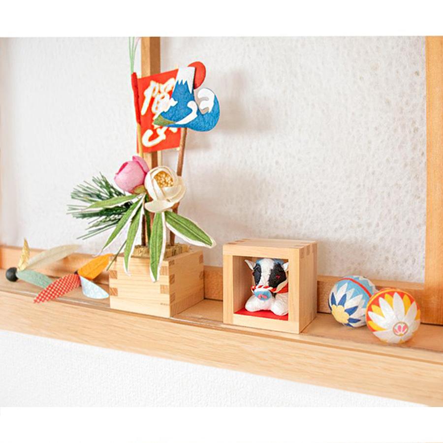 めでたや 干支の置物 おしゃれ 歳ます 紅白たづな丑 和紙 正月飾り 和