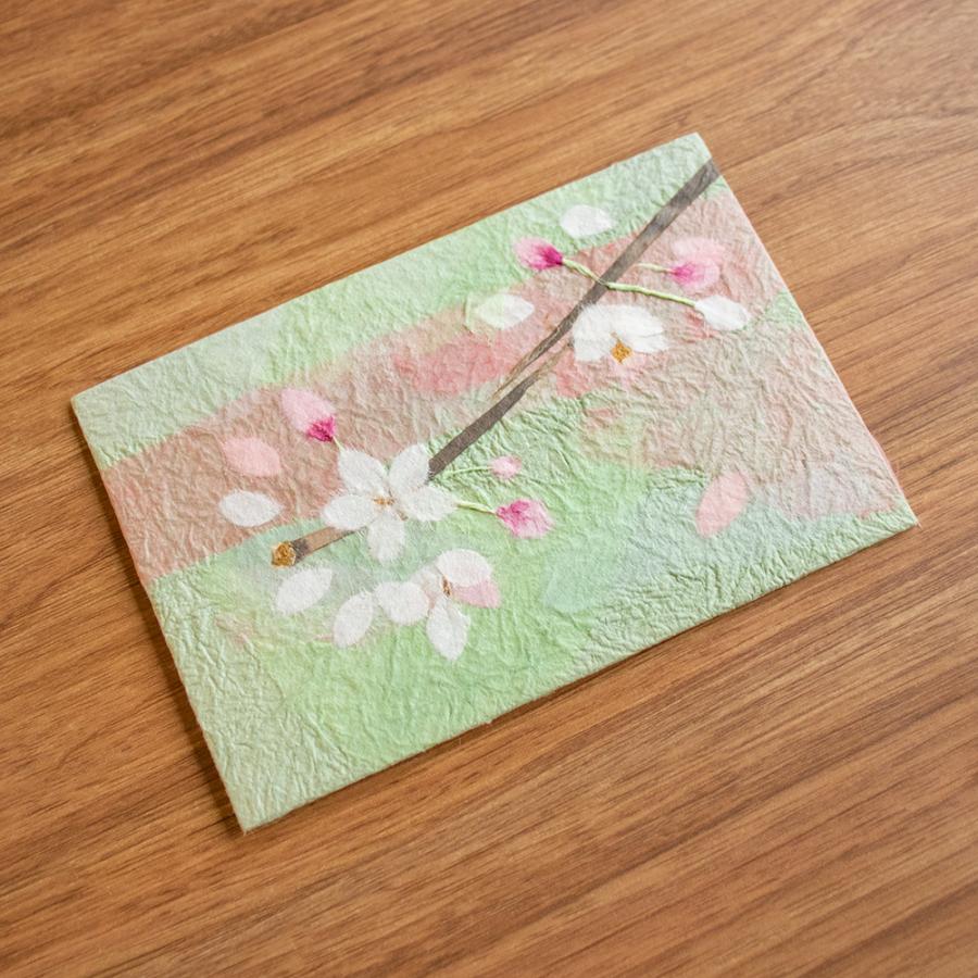 春飾り おしゃれ 和紙 さくら インテリア ちぎり絵 葉書 桜 700000111hagakisakura和紙生活 通販