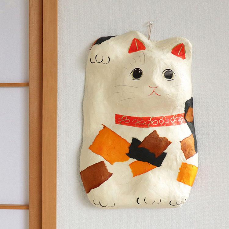 まねき猫 おしゃれ 和紙 張り子 壁飾り 開運 縁起物 和雑貨 招き猫 大 和紙生活 通販 Yahoo ショッピング