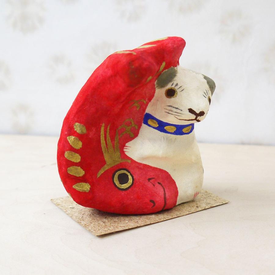 おめで鯛　飾り　　　お祝い・正月・縁起物　　　未使用品 鯛 縁起物 ディスプレイ/張り子 お魚型 目出鯛 6号/お正月 置物 飾り