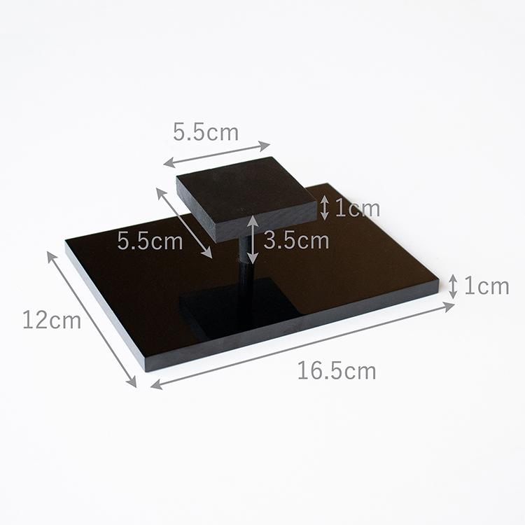 飾り台◇黒塗り◇木製品-3 人形用黒塗り台】 木製黒塗り人形台 (新)3号台 9cm×7.5cm（艶