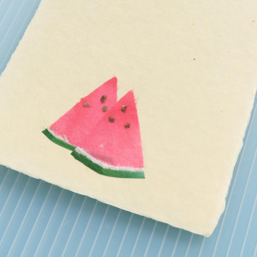 絵葉書 おしゃれ 和紙 ちぎり絵はがき 夏 すいか A 和紙生活 通販 Yahoo ショッピング