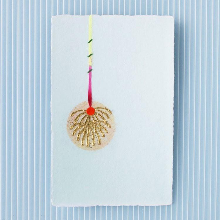 めでたや 絵葉書 おしゃれ 和紙 ちぎり絵はがき 夏 線香花火 手漉き