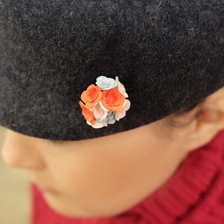 Paper Accessory flower 和紙 バッグコサージュ AYK fuji ブローチ（全6色）｜on-washi