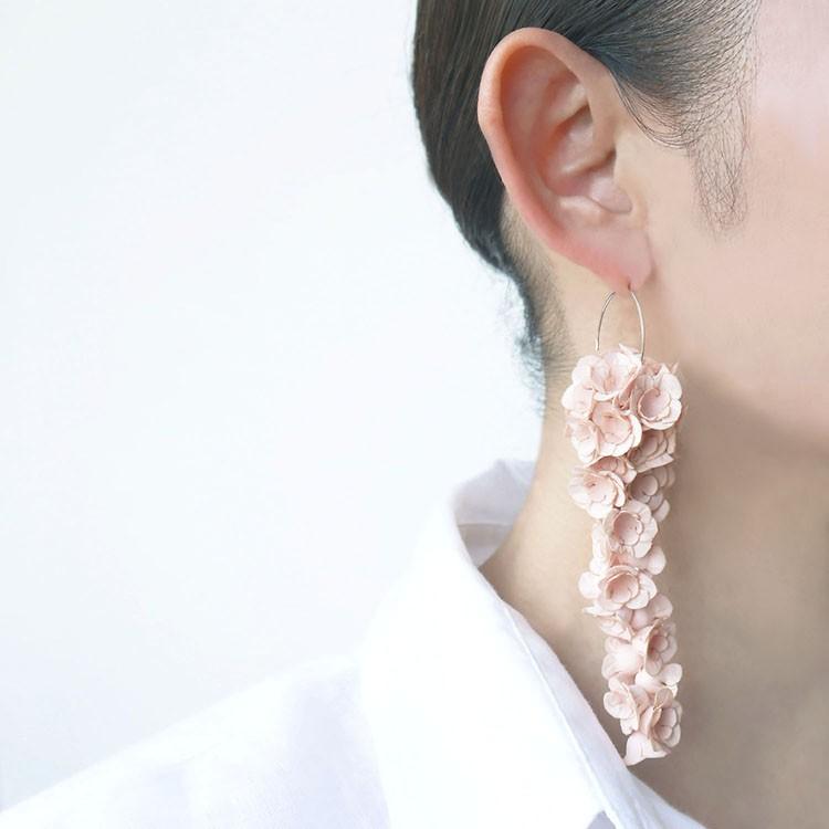 Paper Accessory flower 和紙 AYK fuji L ピアス hook earring（全4色