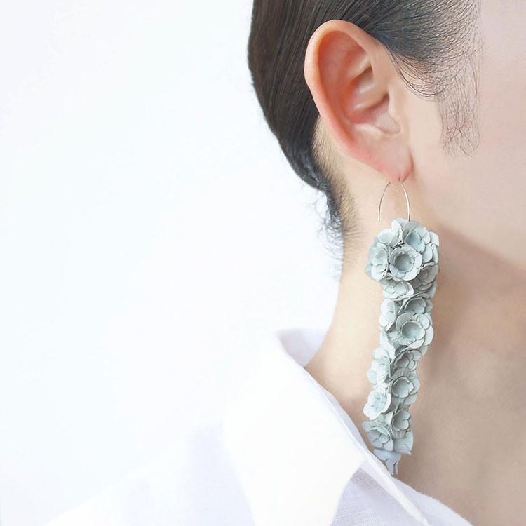 Paper Accessory flower 和紙 AYK fuji L ピアス hook earring（全4色