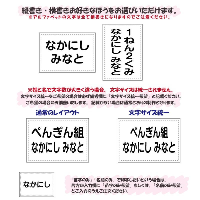 縫い付けタイプ お名前ゼッケン 体操服 運動会 水着 お昼寝布団 幼稚園