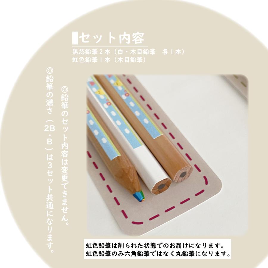 鉛筆3本プチギフト☆虹色鉛筆入り カラーストライプシリーズ入園