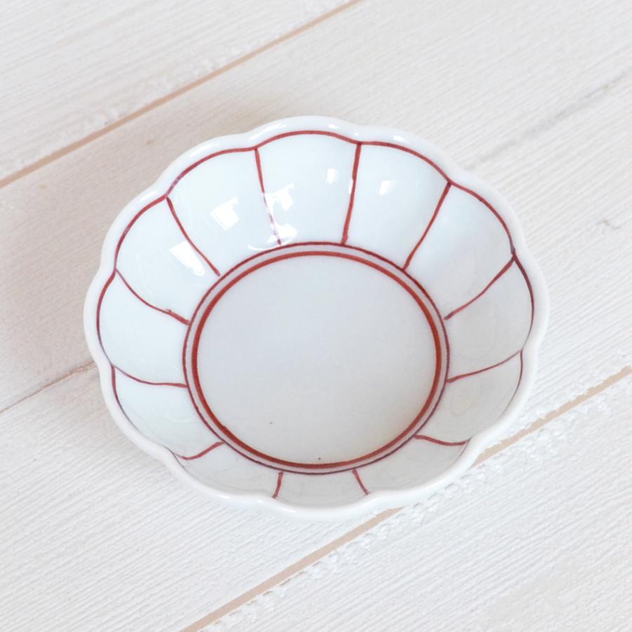 小鉢 和食器 おしゃれ 有田焼 赤絵ふちどり線 菊割 小付 : 有田焼や