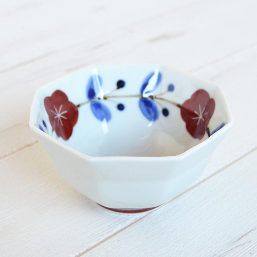 小鉢 和食器 おしゃれ 有田焼 赤花つなぎ 八角小鉢 9.7cm : 有田焼や 