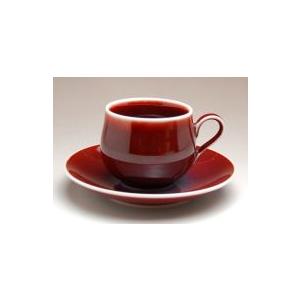 コーヒーカップ ソーサー 有田焼 真右エ門窯 木箱入り 辰砂 コーヒー碗 