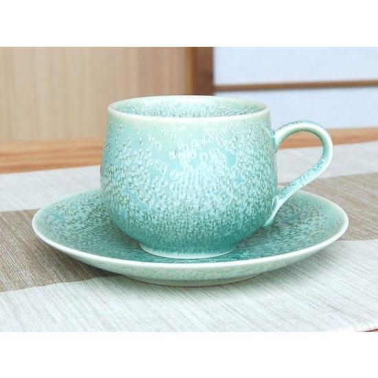 コーヒーカップ ソーサー 有田焼 真右エ門窯 木箱入り 鴬玉 コーヒー碗
