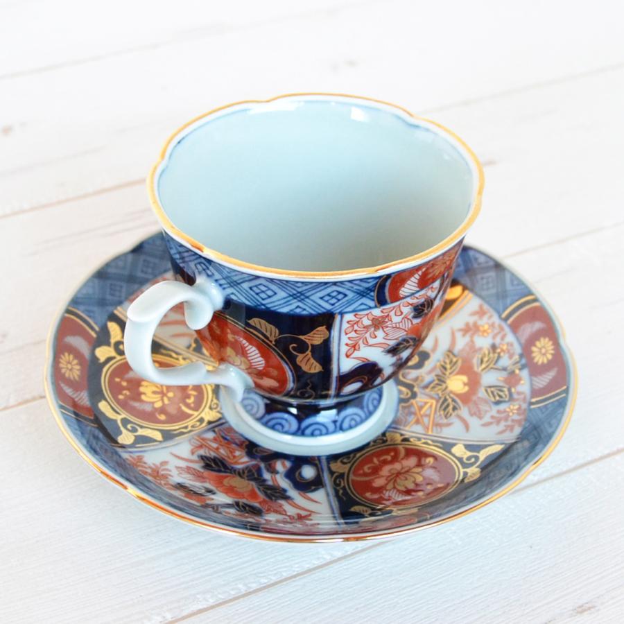 コーヒーカップ ソーサー 有田焼 古伊万里金彩牡丹(赤 コーヒーカップ ソーサー 有田焼 古伊万里金彩牡丹(赤