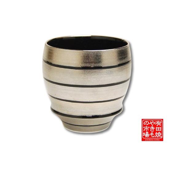 ぐい呑み 日本酒 グラス ぐい飲み おちょこ 有田焼 銀独楽 （丸型） SAKE GLASS