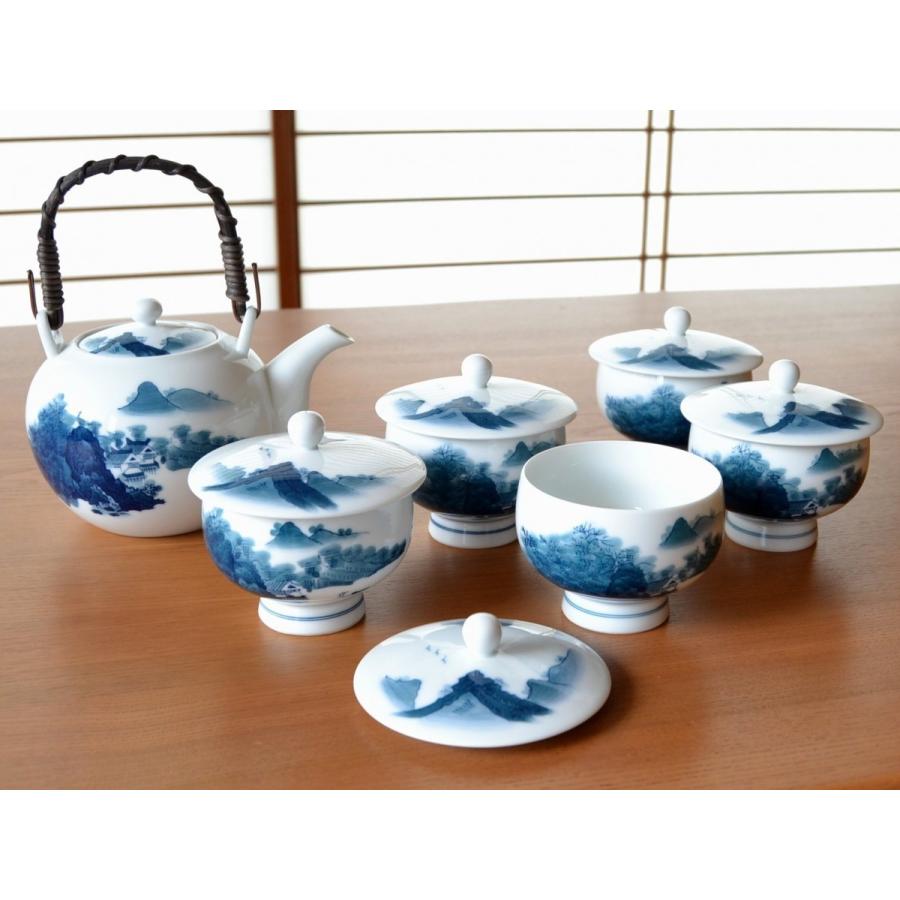 茶器セット 日本茶 高級 有田焼 畑萬陶苑 鍋島山水 汲出し土瓶 茶器セット 日本茶 高級 有田焼 畑萬陶苑 鍋島山水 汲出し土瓶