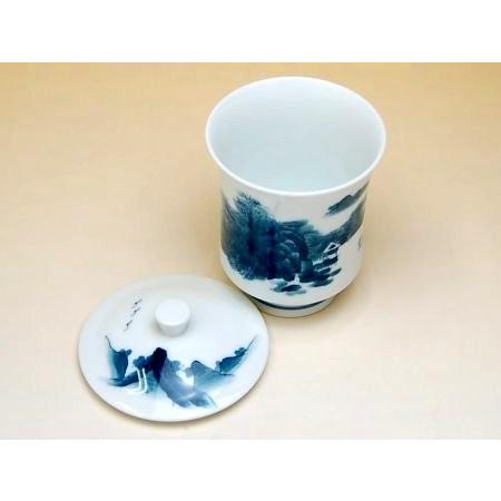 湯呑み 蓋付き 有田焼 畑萬陶苑 鍋島山水 大 : 有田焼やきもの市場