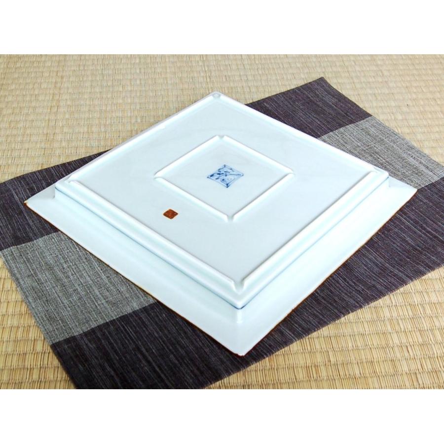 大皿 四角 おしゃれ 和食器 有田焼 古染捻り紋 正角盛皿 : 有田焼や