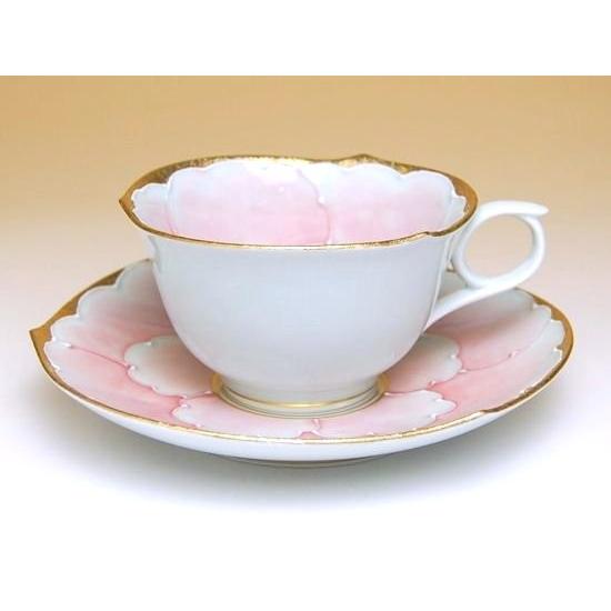 コーヒーカップ ソーサー 有田焼 金濃ピンク牡丹 コーヒー碗皿