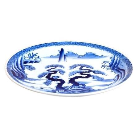 大皿 おしゃれ 和食器 有田焼 山水 １２寸 平皿