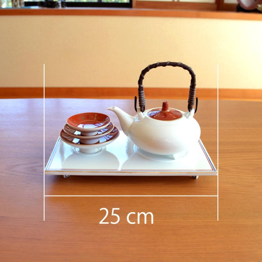 有田焼 屠蘇器 おとその器 朱巻富貴長春 酒器台付屠蘇器セット（お正月