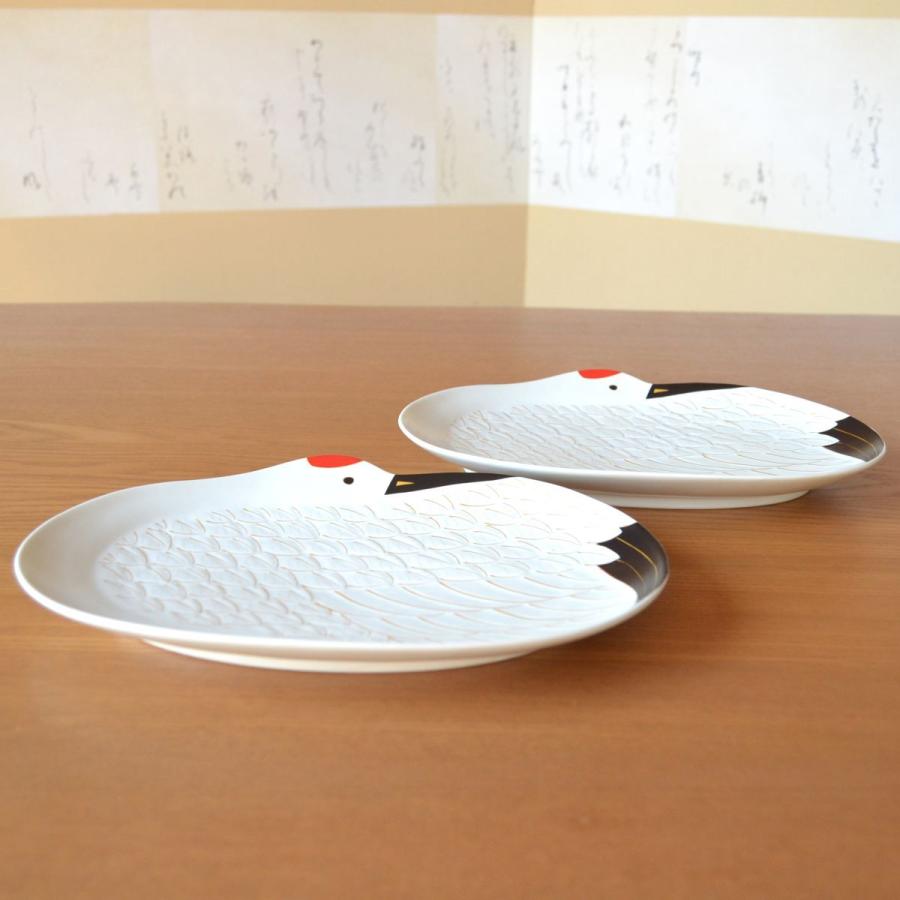 正月 食器 和食器 和食盛り皿 縁起物 有田焼 金彩鶴 大皿 2枚セット